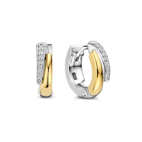 TI SENTO 78052ZY ZILVEREN VERGULDE OORRINGEN ZIRKONIA