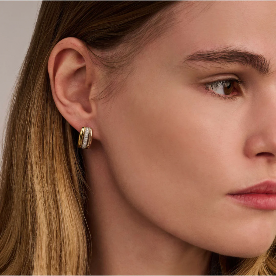 TI SENTO 78072TZ ZILVEREN TRICOLOR OORRINGEN ZIRKONIA