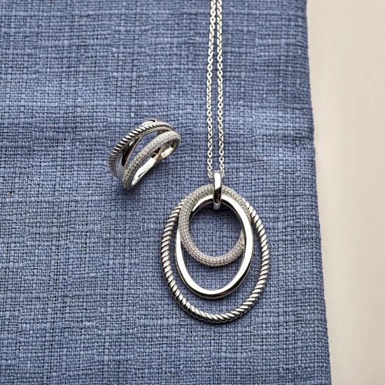 TI SENTO 34127ZI ZILVEREN COLLIER MET ZIRKONIA