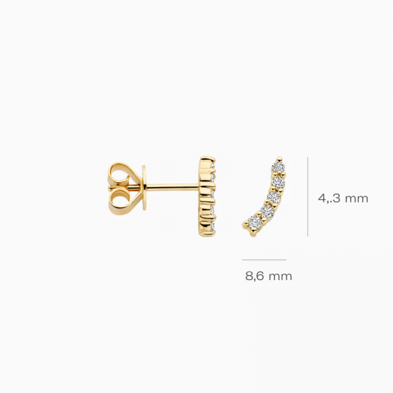 BLUSH LG7019Y GOUDEN OORKNOPPEN MET LAB GROWN DIAMOND 0.11CT