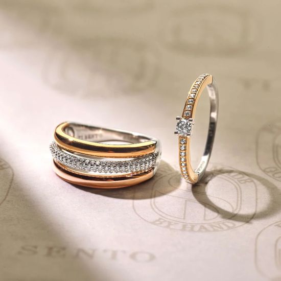 TI SENTO 12427TZ ZILVEREN TRICOLOR RING ZIRKONIA