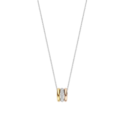 TI SENTO 34128TZ ZILVEREN COLLIER MET TRICOLOR HANGERZIRKONIA