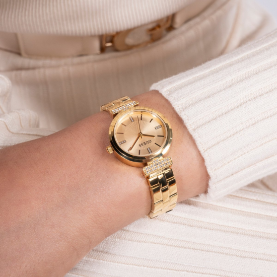 GUESS GW0762L2 DAMESHORLOGE VERGULD STAAL MET ZIRKONIA ARRAY