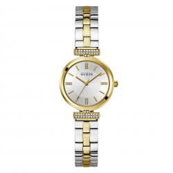 GUESS GW0762L5 DAMESHORLOGE VERGULD STAAL BICOLOR MET ZIRKONIA ARRAY