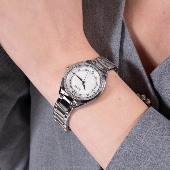 GUESS GW0767L1 DAMESHORLOGE STAAL MET ZIRKONIA CHARLOTTE