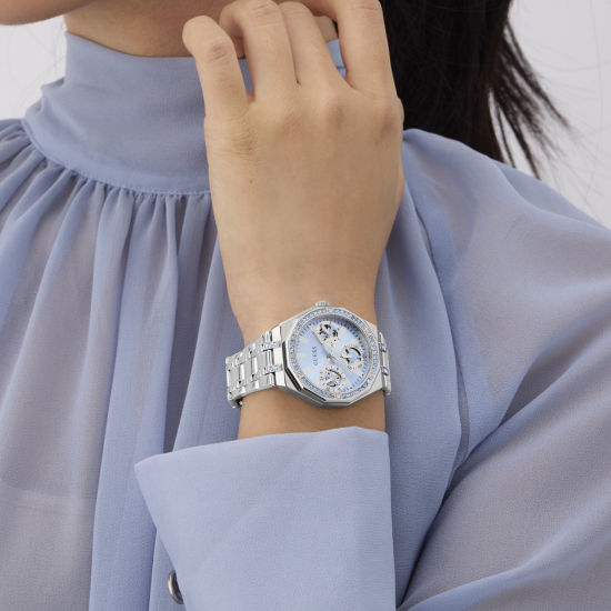 GUESS GW1009L1 DAMESHORLOGE STAAL MET ZIRKONIA QUINN