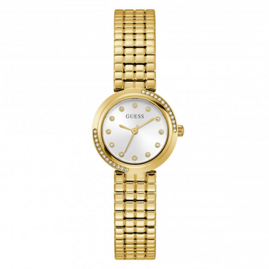 GUESS GW0930L2 DAMESHORLOGE VERGULD STAAL MET ZIRKONIA CLARA