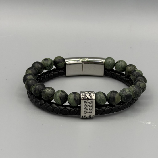 LEATHER&STEEL ZION-MG ARMBAND MOSS GREEN