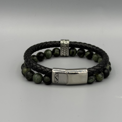 LEATHER&STEEL ZION-MG ARMBAND MOSS GREEN