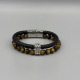 LEATHER&STEEL ZION-CE ARMBAND TIGER EYE