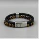 LEATHER&STEEL ZION-CE ARMBAND TIGER EYE