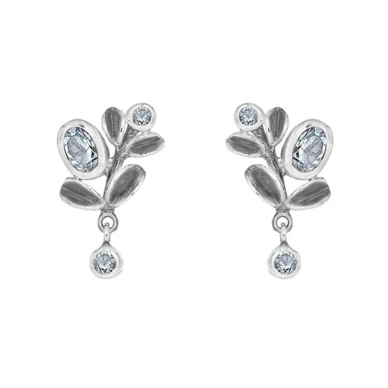 RABINOVICH 77602006 ZILVEREN OORKNOPPEN MET TOPAAS GLOWING LEAVES