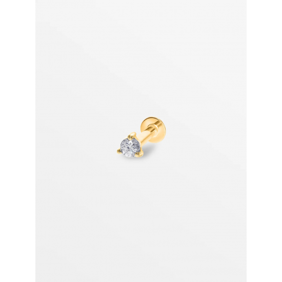 CULET GCJ1293 18K GOUDEN PIERCING MET NATUURLIJKE DIAMANT