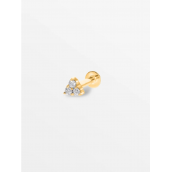 CULET GCJ0812 18K GOUDEN PIERCING MET NATUURLIJKE DIAMANT