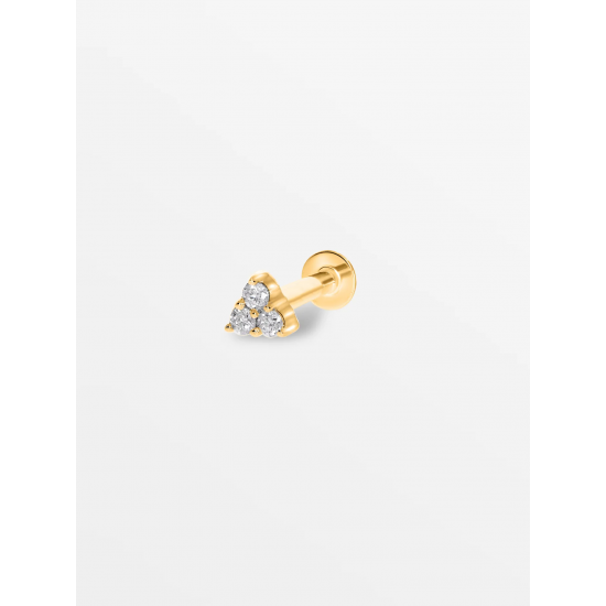 CULET JEWELLERY GCJ0812 18K GOUDEN PIERCING MET NATUURLIJKE DIAMANT TRIANGLE