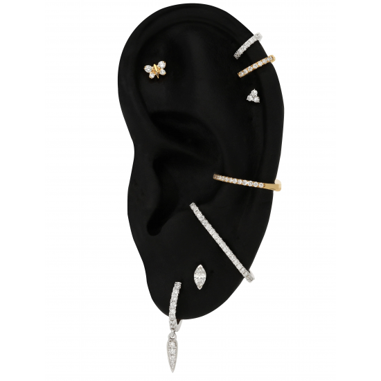 CULET JEWELLERY GCJ0812 18K GOUDEN PIERCING MET NATUURLIJKE DIAMANT TRIANGLE