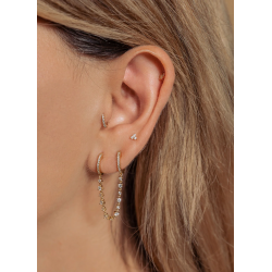 CULET GCJ0824 18K GOUDEN PIERCING MET NATUURLIJKE DIAMANT