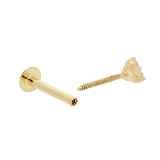 CULET JEWELLERY GCJ1296 18K GOUDEN PIERCING MET NATUURLIJKE DIAMANT BRILLIANT CUT