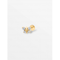 CULET JEWELLERY GCJ1112 18K GOUDEN PIERCING MET NATUURLIJKE DIAMANT BUTTERFLY