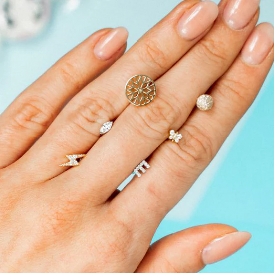 CULET JEWELLERY GCJ1112 18K GOUDEN PIERCING MET NATUURLIJKE DIAMANT BUTTERFLY