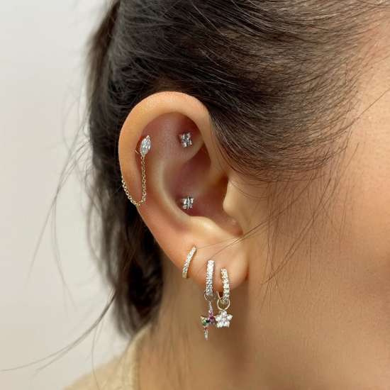 CULET JEWELLERY GCJ1139 18K GOUDEN PIERCING MET NATUURLIJKE DIAMANT NOVA