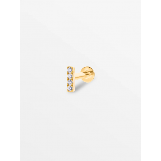 CULET JEWELLERY GCJ1332 18K GOUDEN PIERCING MET NATUURLIJKE DIAMANT ROD