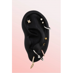 CULET JEWELLERY GCJ3062 18K GOUDEN PIERCING MINI STAR