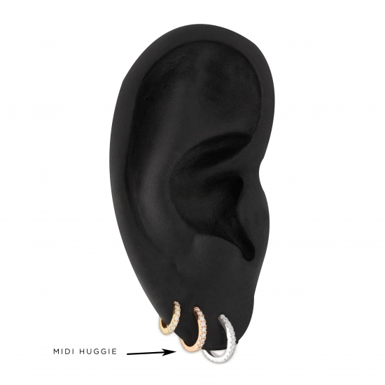 CULET JEWELLERY GCJ0842 18K GOUDEN PIERCING MET NATUURLIJKE DIAMANT ETERNITY MIDI HUGGIE