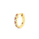 CULET JEWELLERY GCJ1154 18K GOUDEN PIERCING MET NATUURLIJKE DIAMANT EN ROZE SAFFIER NEAR ETERNITY HUGGIE