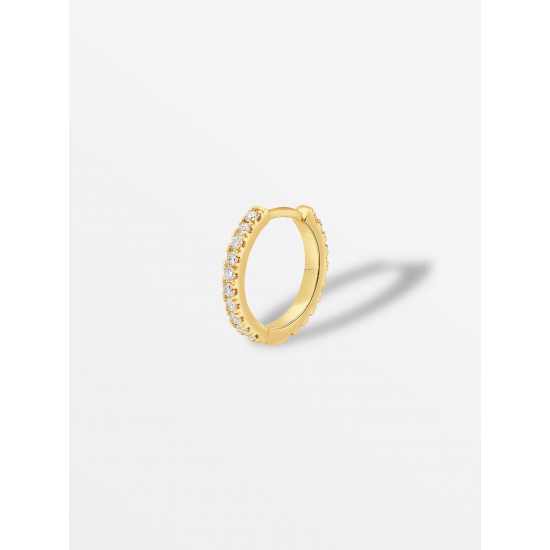 CULET JEWELLERY GCJ0839 18K GOUDEN PIERCING MET NATUURLIJKE DIAMANT ETERNITY MAXI HUGGIE