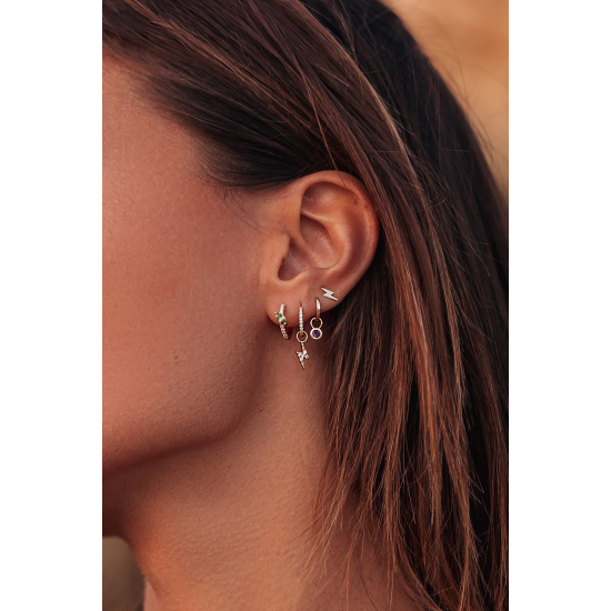 CULET JEWELLERY GCJ0839 18K GOUDEN PIERCING MET NATUURLIJKE DIAMANT ETERNITY MAXI HUGGIE