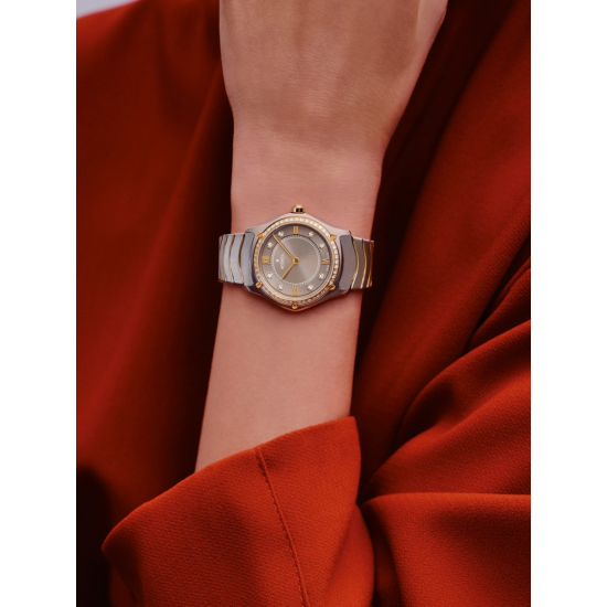 EBEL 1216742 DAMESHORLOGE STAAL/18KT GOUD SPORT CLASSIC