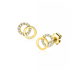 ZINZI ZGO466 14 KARAAT GOUDEN OORKNOPPEN ZIRKONIA