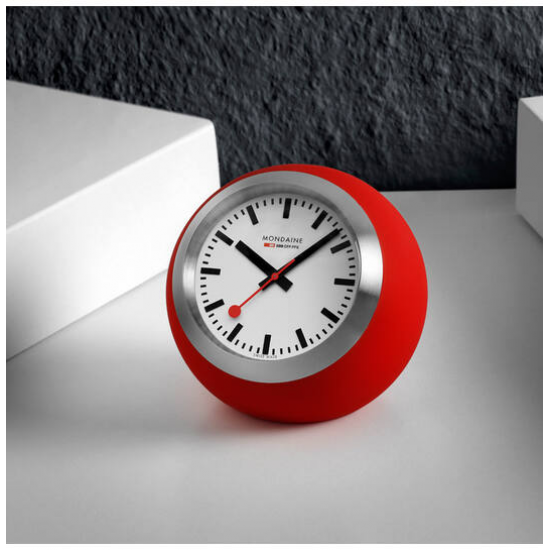 MONDAINE M660.30335.16SBP BUREAUKLOK ROOD GLOBE