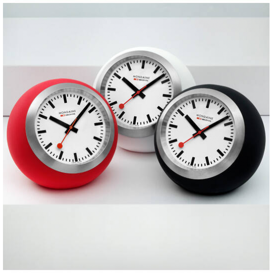 MONDAINE M660.30335.16SBP BUREAUKLOK ROOD GLOBE