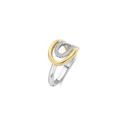 TI SENTO 12408ZY ZILVER VERGULDE RING MET ZIRKONIA