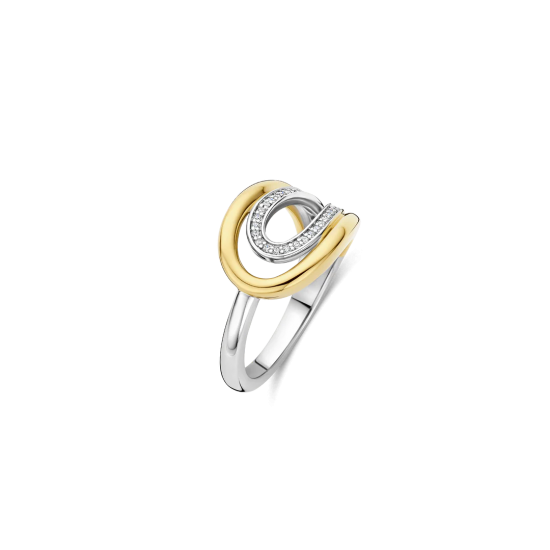 TI SENTO 12408ZY ZILVER VERGULDE RING MET ZIRKONIA
