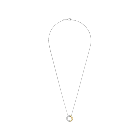TI SENTO 34120ZY ZILVER VERGULD COLLIER ZIRKONIA