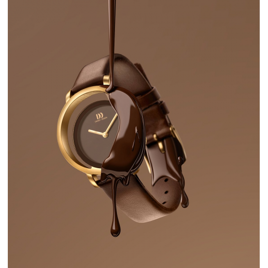 DANISH DESIGN IV18Q1271 DAMESHORLOGE VERGULD STAAL PICO CHOCO