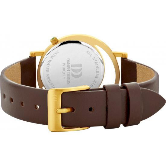 DANISH DESIGN IV18Q1271 DAMESHORLOGE VERGULD STAAL PICO CHOCO