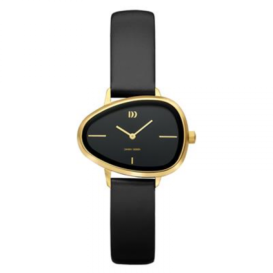 DANISH DESIGN IV15Q1305 DAMESHORLOGE VERGULD STAAL ELVSTEN BLACK