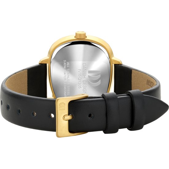 DANISH DESIGN IV15Q1305 DAMESHORLOGE VERGULD STAAL ELVSTEN BLACK