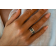 SEE YOU RG024 ZILVEREN GERHODINEERDE DAMESRING ZIRKONIA DOUBLE GROOVE