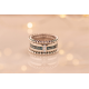 SEE YOU RG024 ZILVEREN GERHODINEERDE DAMESRING ZIRKONIA DOUBLE GROOVE