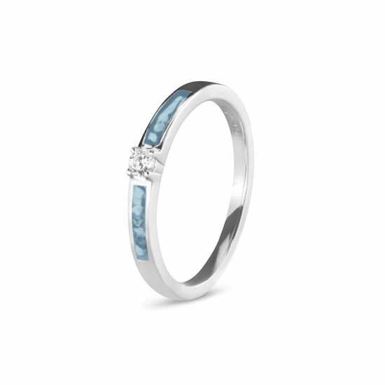 SEE YOU RWS013 ZILVEREN GERHODINEERDE DAMESRING MET ZIRKONIA SOLITAIR