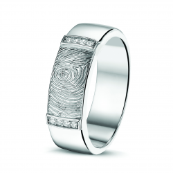 SEE YOU RWS004 ZILVEREN GERHODINEERDE DAMESRING MET ZIRKONIA FINGERPRINT