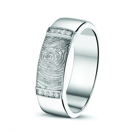 SEE YOU RWS004 ZILVEREN GERHODINEERDE DAMESRING MET ZIRKONIA FINGERPRINT