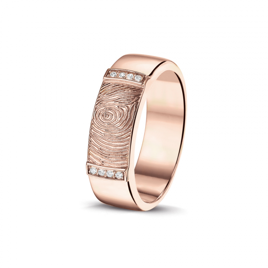 SEE YOU RWS004 ZILVEREN GERHODINEERDE DAMESRING MET ZIRKONIA FINGERPRINT