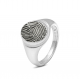 SEE YOU 452S ZILVEREN GERHODINEERDE RING MET ZIRKONIA OVAL STRIPE SIGNET