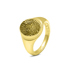 SEE YOU 452S ZILVEREN GERHODINEERDE RING MET ZIRKONIA OVAL STRIPE SIGNET